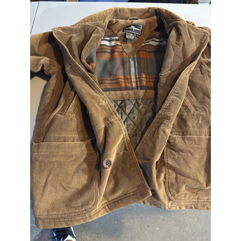 Vintage‎ Brandon Thomas Courdoroy Coat Jacket Brown Wool Blend Liner Sz S
